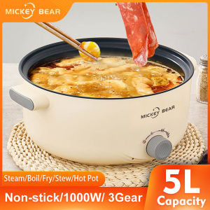 [COD] 5L Electric Cooker Large Capacity Multi Electric Cooker 28CM Non-Stick Pot 1000W Hot Pot Cooker 2 Layer Electric Pot