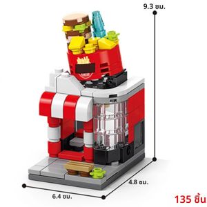 ใหม่ DIY ร้านอาหารกาแฟนมชา Store Street View อาหาร House Building Blocks ชุดสาวอิฐภาพยนตร์รุ่นของเล่นเด็กเด็ก