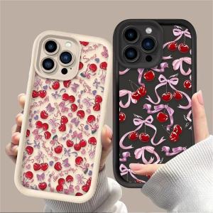🥰💕COD + FreeShipping🥰💕เคสโทรศัพท์ลายผีเสื้อเชอร์รี่แบบเต็มจอพร้อมส่งสำหรับ IPhone 16 14 15 13 12 11 Pro Max X XS X S Max XR SE 2020 6 7 8 Plus ฝาหลังนิ่ม