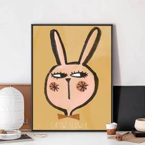 Leopard Rabbit Bear Tiger Mouse Rainbow Funny Canvas Posters HD Quality Wall Art Retro Posters For Home Room Decor