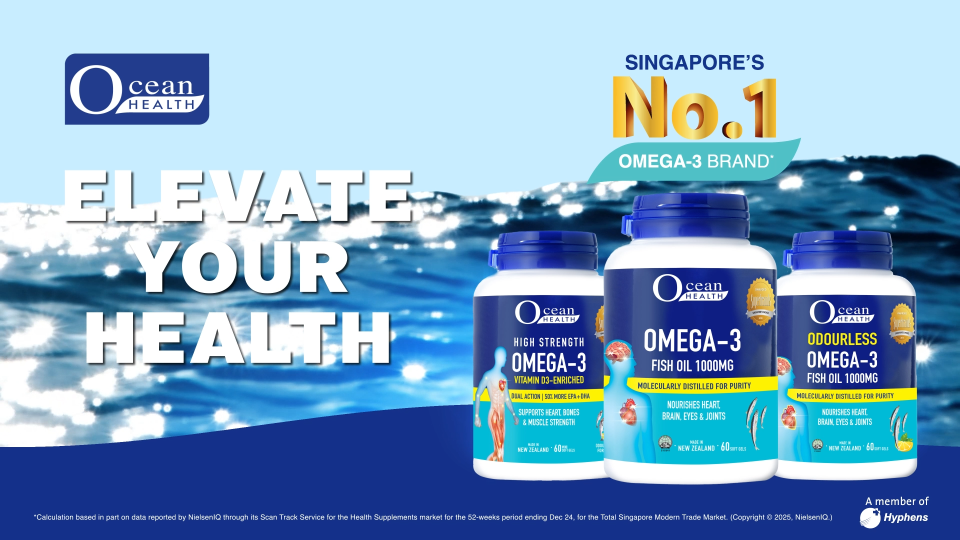 [Value Pack] Omega-3 Fish Oil 1000mg (180s x2)- Ocean Health (Value Worth SGD 129.60) (For Heart Brain Eyes & Joints| Halal)