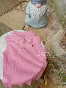 Organic Hemp Cotton Knitted Polo Vest Summer Style Sleeveless T-Shirt Shorts Cute for Girls Clearing Sale Multiple Discounts