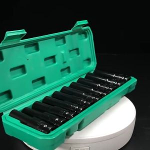 REAIM Impact Socket Set 10Pcs 1/2 Inch 8-24MM Set 10 Pcs kunci pas listrik Extension Impact Socket