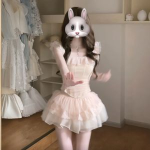 CHANGTONG | Unique Pretty Two Piece Set Summer Tank Top Mini Skirt