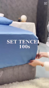 Bộ ga gối 3 món Tencel 80s Lasante mềm mát kích thước 1.6x2m 1.8x2m và 2x2.2m