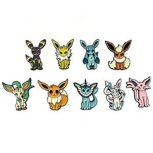 Bandai | 9pcs Anime Elf Monster Bottle Enamel Pins Set Cute Collectible Brooches for Backpack Clothing Ideal Gift for Game Fans Enthusias