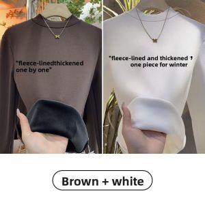 miiow | Thickened Fleece Womens Long Sleeve Round Neck Base Shirt Autumn Winter Warm Inner Wear Cat Person New 2023 Outerwear Ready