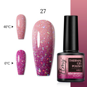 Halloween Theme Glitter Heat Nail Polish Temperature Changing Color Removable UV LED Glitter Gel Polish Mood Changing Nail Pol