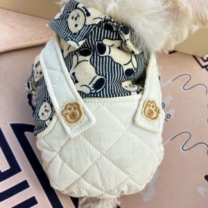 Thickened Fleece Dog Winter Clothes Bear Design Overalls Pet Clothing Warm Coat for Teddy Bichon Dog Cotton Padded Vest