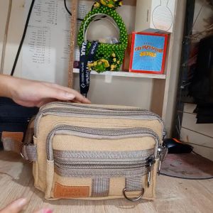 Polo Change Tas Pinggang Pria Casual Pria/ Waistabag Canvas Import Urban Style Kantong Banyak