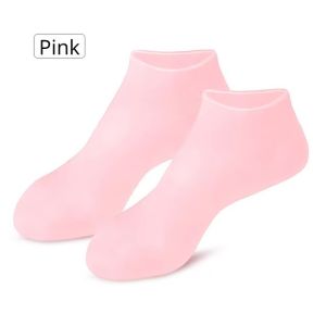 1Pair Reusable Silicone Foot Care Socks Moistrizing Spa Gel Gloves Exfoliating Moisturizing Anti Dry Cracked Plantar Hand Care