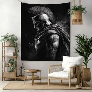 VIKAMA Chiến Binh Sparta Tấm Thảm Hy Lạp Cổ Đại Gothic Đen Đỏ Treo Tường Thẩm Mỹ Phòng Ngủ Phòng Khách Trang Trí Nhà Polyester