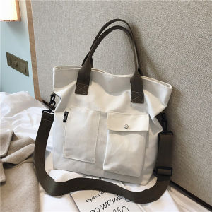 Korean Tote Bag Medium Size Handbag Canvas Shoulder Bag