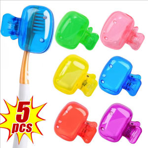 5Pcs Portable Toothbrush Head Cover Clips Plastic Dustproof Toothbrush Head Germproof Protector Caps Travel Camping Bathroom Accessories