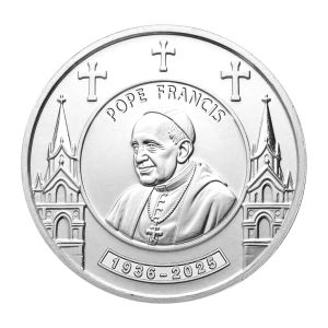 Gold-Plated Pope Francis Coin Creative Memorial Tribute Award European Style Iron Material Home Decorative Blessing Item