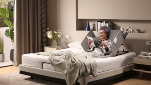 Electric Lift Bed for Elderly Patients Adjustable Backrest Senior Wake Up Aid Medical Care Home Hospital Nursing Assist Device