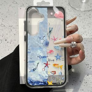 Fashion Shine Star Pattern Case For Samsung A57 A37 A17 A07 A56 A55 A36 A35 A16 A06 A26 S25 S26 Ultra 2 in 1 Clear Soft Cover 