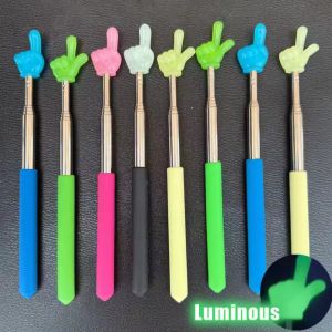 5Pcs Glow In The Dark Retractable Finger Reading Pointer Telescopic Teaching Stick Luminous for Classroom Office Supplies