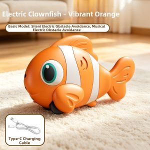 BABYSHOME | Educational Toy with Crawling and Obstacle Avoidance Guide Electric Sound Light Swing Fish