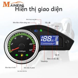Màn Hình LCD Kỹ Thuật Số Xe Máy Đo Tốc Độ KMH MPH Máy Đo Tốc Độ Đồng Hồ Đo Mức Nhiên Liệu Cho Xe Honda NXR150 NXR125 CG GY200 Nhựa Chống Thấm Nước