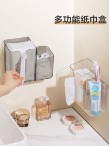 กล่องเก็บผ้าเช็ดหน้าแบบติดผนัง กระดาษชำระแบบใช้แล้วทิ้ง ชั้นวางของในห้องน้ำ กล่องใส่ผ้าเช็ดหน้า วัสดุพลาสติก กล่องเก็บผ้าเช็ดหน้า กล่องใส่กระดาษทิ้ง