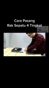 Rak Sepatu Portable 4 Kotak Sepatu Tebal Tertutup Anti Debu Shoe Rack Serbaguna