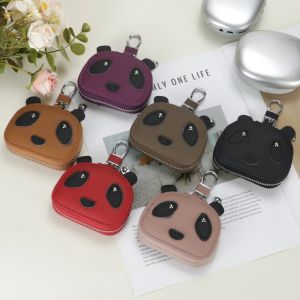 Hoàng Gia Bagger dễ thương da thật Túi đựng tai nghe Đối với phụ nữ xách tay Ví chìa khóa nhỏ với Keychain đơn giản và phong cách 3221