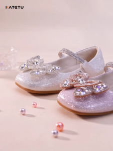 SG 🇸🇬 Seller/KATETU Girls Little Leather Shoes Princess Shoes Performance Shoes女童小皮鞋公主鞋小女孩演出鞋水晶鞋软底单鞋X4CK021