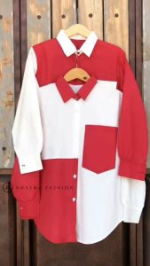 Merdeka Blouse Wanita Atasan Bahan Katun Jumbo Merah Putih