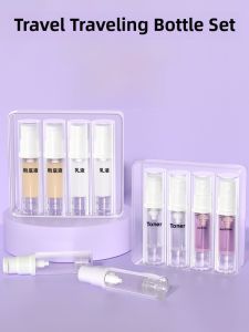 Portable Vacuum Flask Travel Size Lotion Cosmetic Facial Skincare Press Sprayer Bottle Set Compact Personal Care Tool