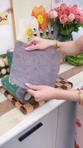 Cuộn 25 khăn lau đa năng than tre có thể tái sử dụng khăn lau bếp than tre khăn lau bếp than hoạt tính cuộn khăn lau 25 miếng than tre khử khuẩn