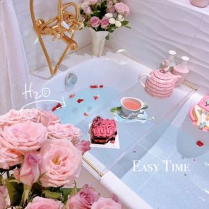 Bathtub Storage Rack Ins Acrylic Transparent Corrugated Dream Classy Accessible Luxury Internet Celebrity Atmosphere Feeling Bath Bathtub Tray