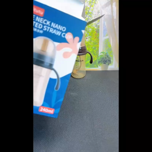 300ml Baby Milk Glass Bottle Wide Neck Nipple Food Grade BPA free Milk Bottle For 1-3 Months Baby