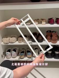 SEA JJT ชั้นรองเท้าแบบขยายได้สำหรับใช้ในบ้าน ดีไซน์โมเดิร์น ติดตั้งโดยไม่ต้องใช้เครื่องมือ ช่วยประหยัดพื้นที่ในการจัดเก็บรองเท้าด้วยชั้นที่ปรับระดับได้