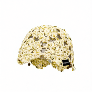 BAOYINFEI | Lace and Glitter Hand-knitted Breathable Cap