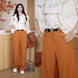 MEITESIJIAONU | Trendy 2026 Autumn Winter Hit Saber Pants Pumpkin Orange Trousers