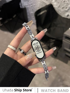 Uhada Xiaomi Band 10 Metal Diamond H Letter Chain Smart Sport Bracelet Universal Watchband for Men Women Fashionable