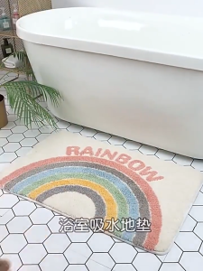 พรมประตู พรมปูพื้น พรมยาว ตกแต่งห้อง เท้ารู้สึกนุ่มและสบาย การดูดซึมน้ำที่แข็งแกร่ง ป้องกันการลื่นไถล พรมห้องนอนตกแต่งบ้านมีหลายรูปแบบ