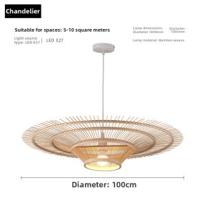 SANGEJIANGREN | Zen Style Southeast Asian Rattan Retro Japanese Woven Chandelier