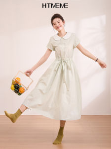 HTMEME | Preppy Stripe Sweet Midi Dress Summer