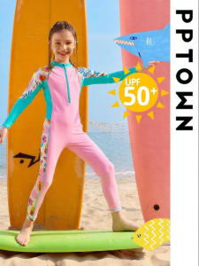 PPTOWN | Sleeved Sun Protection Quick-drying One-piece Swimsuit