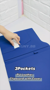 Multi functional Clipboard Long File Folder Paper Organizer Waterproof PU Leather Thickened Material