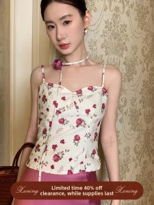 Áo Camisole Gợi Cảm Với Dây Kéo Hoa Văn