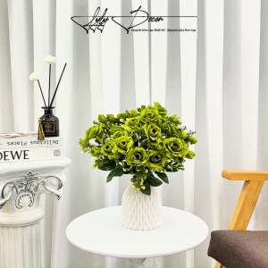 [TẶNG BÌNH] 5 Cụm TẶNG Bình - Hồng 7 Bông Dài 31cm Hoa Giả Trang Trí Phòng Khách Decor Tết Hoa Lụa LyLy Decor