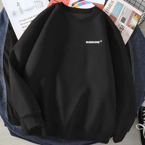 Mens round Neck Fleece Lined Thickened Sweatshirt Casual Streetwear Autumn Winter New Fashion Brand Couples Clothing