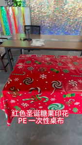 Christmas Tree Waterproof Tablecloth Christmas Birthday Party Supplies Decora Disposable Tablecover Table Decor