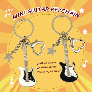 LoviRa Creative Mini Musical Instruments Guitar Keychain Keyring Women Men Gift