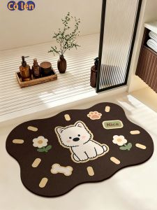 JIAYOUYA | Thảm Nhà Tắm Hình Hoạt Hình Đơn Giản Chống Trượt Thấm Nước Hút Ẩm Nhanh