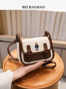 Original Design North Bag 2025 New Womens Shoulder Bag Bear Pattern Fashionable Small Size Crossbody Bag for Young Women