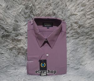 COD✅WENDYAT kemeja pria formal warna ungu taro/kemeja polos lengan panjang